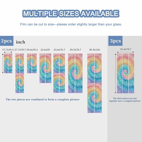 Película de privacidad para ventana Tie Dye multicolor 35.4"x78.7" miniatura 2