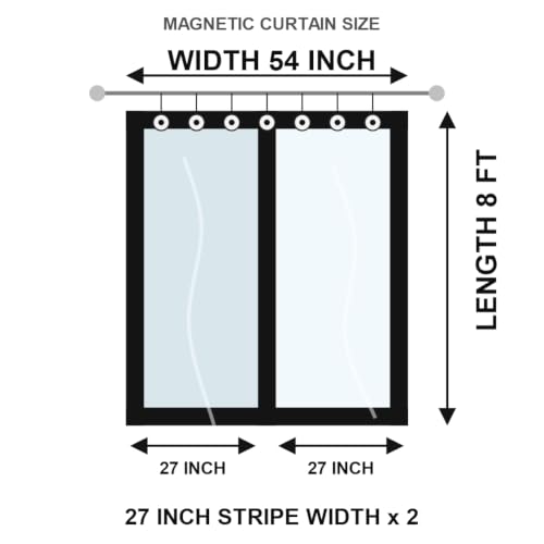 Image of CASA-NEST Magnetic PVC AC Curtain for Home & Office, 8 Feet Door Curtain Self-Closing, Dust, Insect & AC Cooling Protection,Transparent Heavy Duty Partition Curtain, PVC Thickness 0.30MM
