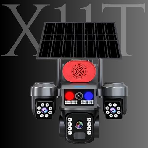 Image of XUGA-Cybernautt Series X11T 12MP PTZ Dual Solar 4G Sim Outdoor CCTV Camera | Color Night Vision | Motion Detection | Water Proof | Built in Siren | Use Air-tel 4G Sim