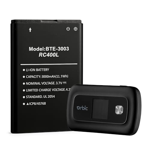 WirelessFinest Battery Replacement for Orbic Verizon Speed Mobile Hotspot RC400L Model BTE-3003 ORB400LB Mobi Repair Part Fix Dead Power Issue Rechargeable High Capacity Safe and Reliable