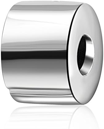 Round Clip Charms 925 Sterling Silver Lock Stopper Charm for European Bracelet (A)