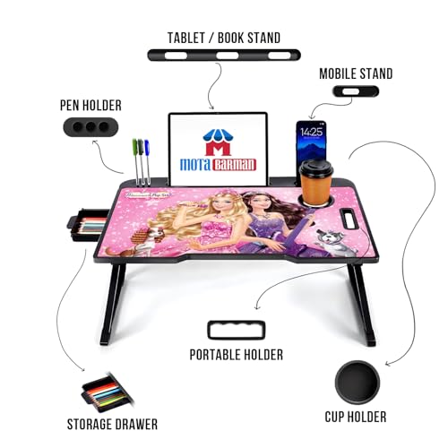 Image of Study Table Bed Table Premium Laptop Table /Foldable and Portable Wooden /Writing Desk for Office /Home /School (Barbee)