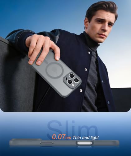 Image of FNTCASE for iPhone 16 Pro-Max Case: Translucent Gray Fit for MagSafe