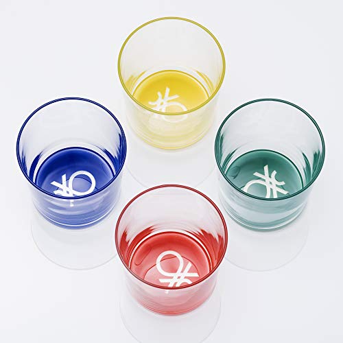 Set 4Pcs Vasos De Agua 0,345L Cristal Logo Inferior Colores Casa - Benetton En Oferta United Colors Of Benetton. Be067 Set 4Pcs Vasos De Agua 0,345L Cristal Logo Inferior Colores Casa Benetton, Multicolor