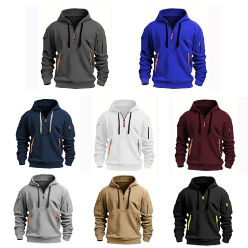 Men Hoodie Long Sleeve Sportswear Half Zip Hooded Coat Baggy Hoody Spring Autumn Jumpers Sweatshirt2