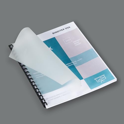 Image of Binditek 12 Mil Binding Covers, 8.5x11 Inches, Semi-Transparent, 50 Pack