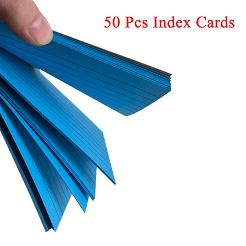 Urmspst Index Cards 50Pcs, 3 x 5 Inches Ruled Index Cards, Colored Index Flash Cards, Lined on Both Side Colored Notecards for Study, Learning, Memory, Recipe Cards (Blue) - Thumbnail 5