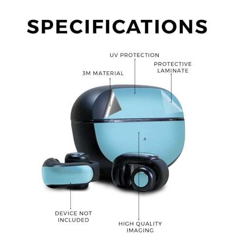 Image of Skin Compatible with Bose Ultra Open Earbuds - Solid Baby Blue - Premium 3M Vinyl Protective Wrap Decal Cover - Easy to Apply | Crafted in The USA by MightySkins