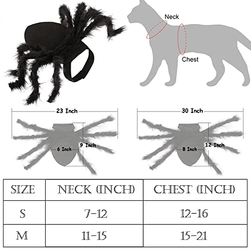 Spider Dog Costume Funny Halloween Tarantula Cat Costume, Creepy Crawly Araneid Pet Costume Dog Cosplay Dress For Puppy Small Medium Large Cats Special Events Photo Props #TOP1