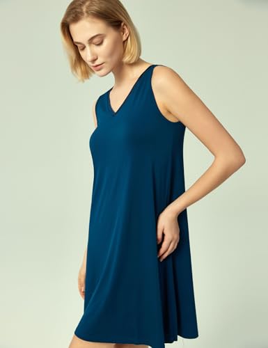 Image of GYS Cooling Bamboo Viscose Nightgowns for Women, Lightweight Sleeveless V Neck Sleep Shirt for Hot Sleepers, Soft Night dress