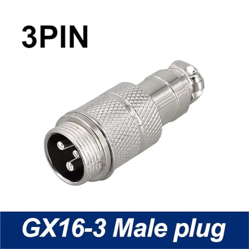Conector circular GX16 macho de 3 pines y 16mm modelo RS765 L73 2