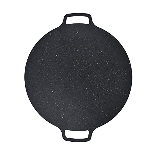 Hyuduo Korean BBQ Grill Pan Iron Nonstick Heat Resistant Round Grilling Tray for Pork Pancakes Ribs (41CM) - Image 3