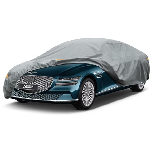 Image of Kayme Heavy Duty Car Cover Custom Fit Hyundai Genesis G80 Waterproof All Weather for Automobiles, Full Exterior Covers Sun Rain UV Protection.（Deliver About 3-10 Days）