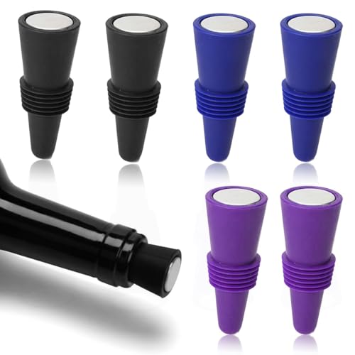JYNXOR 6 Pezzi Tappo Riutilizzabile per Bottiglie di Vino Spumante, Tappi per Bottiglie di Vino, Tappo in Silicone per Bottiglie di Vino per Birra, Champagne, Prosecco, Uso Domestico