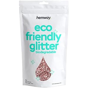 Hemway Eco Friendly Biodegradable Glitter 100g / 3.5oz Bio Cosmetic Safe Sparkle Vegan for Face, Eyeshadow, Body, Hair, Nail and Festival Makeup, Craft – 1/24″ 0.04″ 1mm – Rose Gold