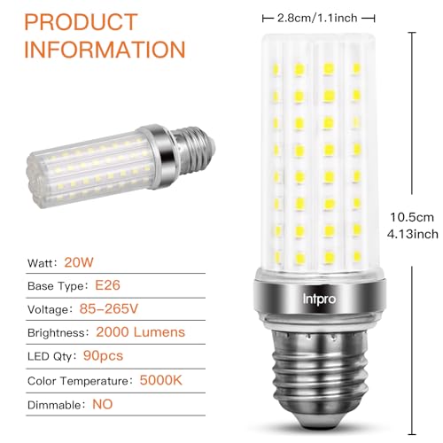 Intpro 150W Equivalent 2000 Lumen 5000K LED Corn Bulb, 6 Pack