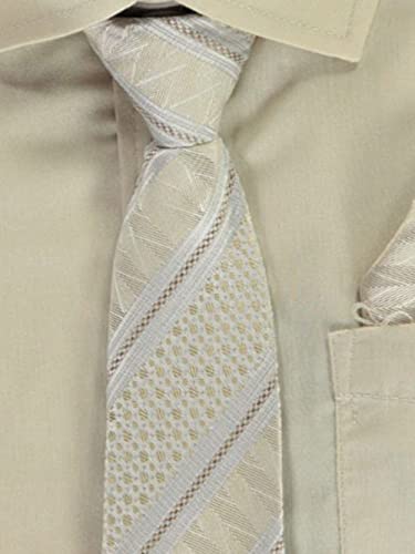 Kids World Boys' Dress Shirt & Tie (Patterns May Vary) - Champagne, 104