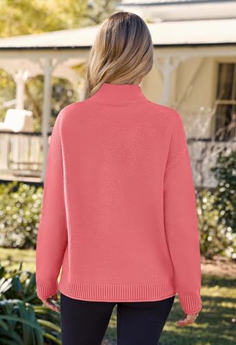 Image of MEROKEETY Women's Turtleneck Long Sleeve Sweater 2025 Fall Cozy Knit Loose Casual Trendy Pullover Tops Winter Clothes