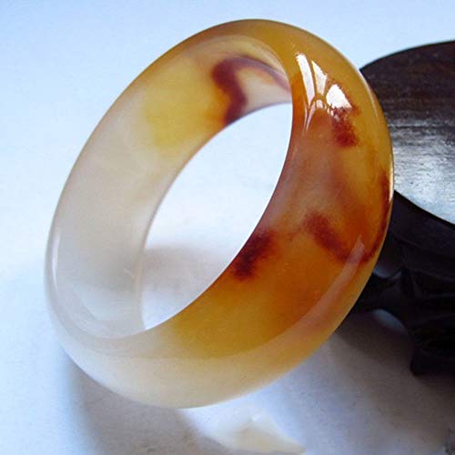 Bracelet en jade Jinsi véritable de 58 mm aux motifs de fleur de glace