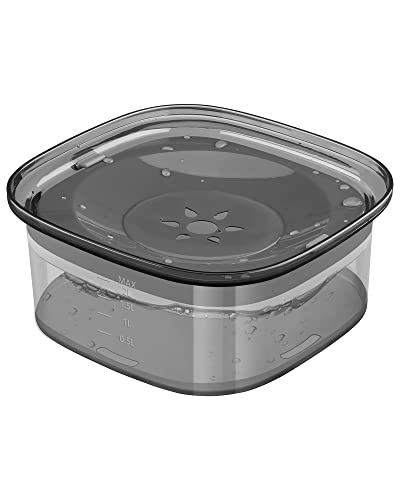 PETTOM Ciotola Acqua Cane Antigoccia, 2L Grande Ciotola Galleggiante per Cani Anti-trabocco Antiscivolo (Nero)