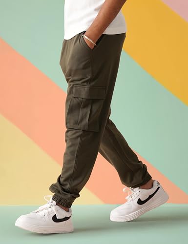 Image of Amazon Brand - Symbol Kids Boys Cotton Blend Solid Cargo Track Pant