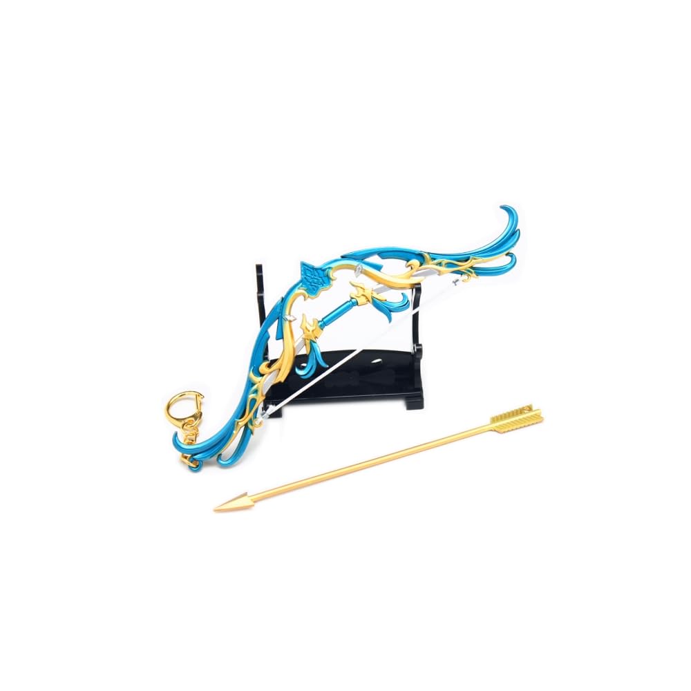 Hanaiette Men's Style 11 1Pc Genshin Impact Weapon Keychain Bow And Arrow Desktop Ornats Game With Display Stand (Style 11)