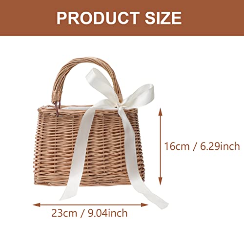 Bolso tejido pequeño de ratán 10.82X9.05X5.11 in miniatura 3