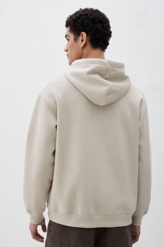 Image of Casual Fleece Hoodie Sweatshirt Solid Hooded Collar Drawstring Long Sleeve Pullover for Men & Women