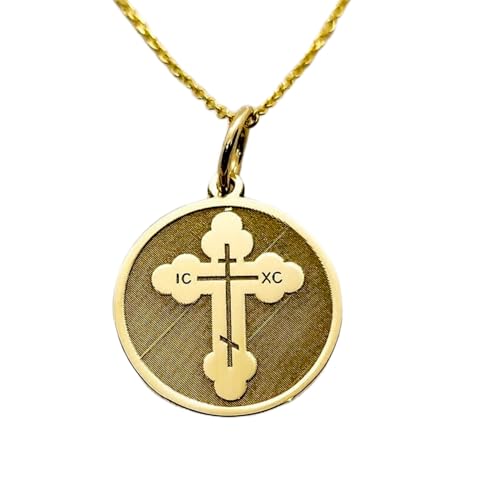 Collier pendentif pièce croix argent sterling plaqué or LKBEADS élégant