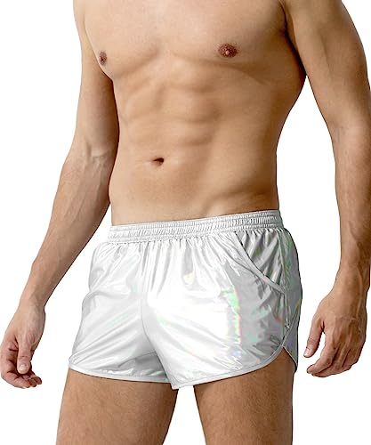 Casey Kevin Shorts Lentejuelas para Hombres Boxer Metálicos de Fiesta Ropa Interior Hombre Sexy Divertidos Boxers
