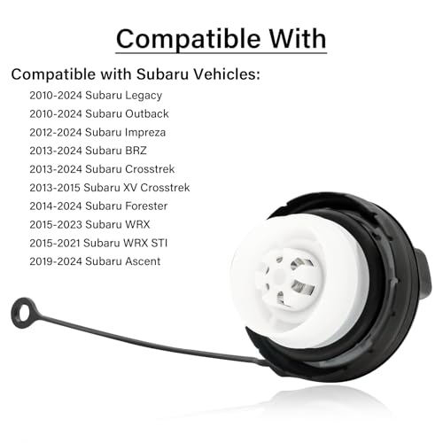 Image of Gas Cap Fuel Cap Fit for Subaru, 2010-2024 Outback Impreza Legacy, 14-23 Forester, 13-23 Brz, 13-24 Crosstrek, 15-23 WRX, 19-23 Ascent, Replace 42031AJ000 42031FJ000 42031FJ001 Gas Tank Fill Cap