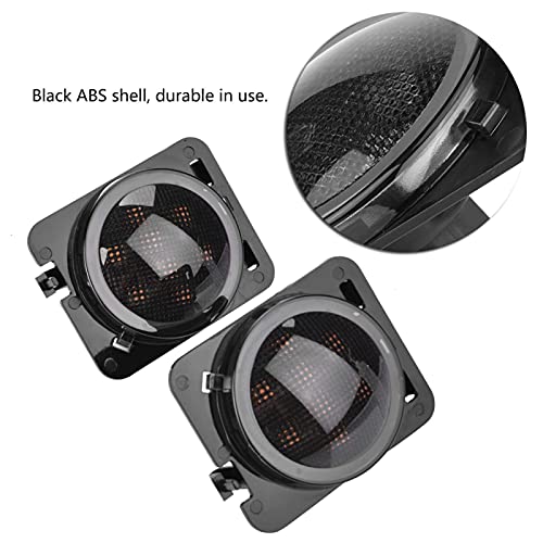 Akozon Pair Of Led Mud Flaps Turn Signal Side Marker Light Fit For Jeep Wrangler Jk 2007-2015 Replacement Accessory #TOP4
