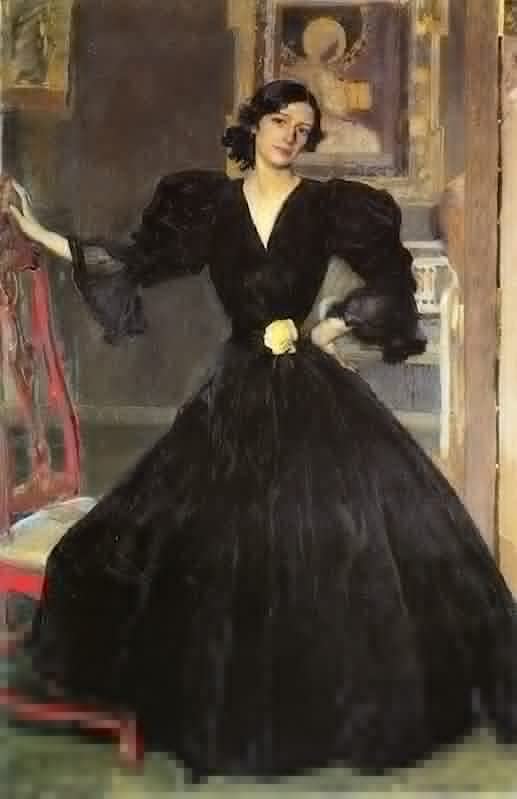 Tableau Sorolla en noir impression sur toile 60x90cm pour salon