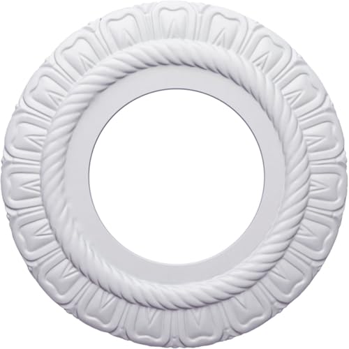 Image of Ekena Millwork CM09CL Claremont Ceiling Medallion, 9 inchOD x 4 1 /2 inchID x 1 /2 inchP, Factory Primed