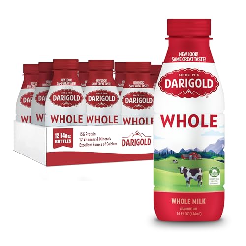 Darigold Shelf Stable Whole Milk with 12 Essential Nutrients, 15g Protein, rsBT Free - 14oz, 12 Pack (Whole)