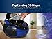 Emerson EPB-3000 Portable CD Player with AM/FM Radio, Programmable Memory, Dual Stereo Speakers, 3.5mm AUX Input, and Two-Way Power for Home or On-The-Go Entertainment – Ideal for Music Lovers