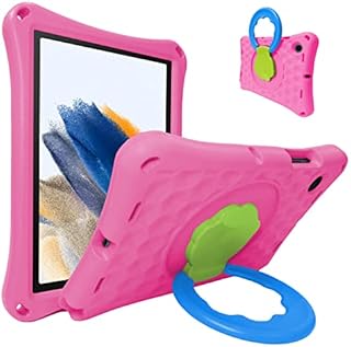 Kids Case for Samsung Galaxy Tab A8 10.5'' 2022,DJ&RPPQ Lightweight EVA Kids Friendly ShockProof 360 Rotating Grip Handle Folding Stand Case for Galaxy Tablet A8 10.5 Inch (SM-X200/X205)-Pink