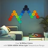 Nanoleaf Shapes Ultra czarny sześciokątny zestaw startowy, 9 inteligentnych paneli świetlnych LED RGBW, modułowe lampy ścienne zmieniające kolor Wi-Fi, współpracuje z Alexa Google Assistant Apple