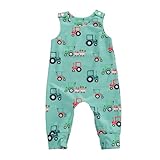 Toddler Baby Boy Girl Farm Clothes Cartoon Animals Print Jumpsuit Romper Newborn Summer Overall Country Stuff (Green Tractor, 2-3 Years)