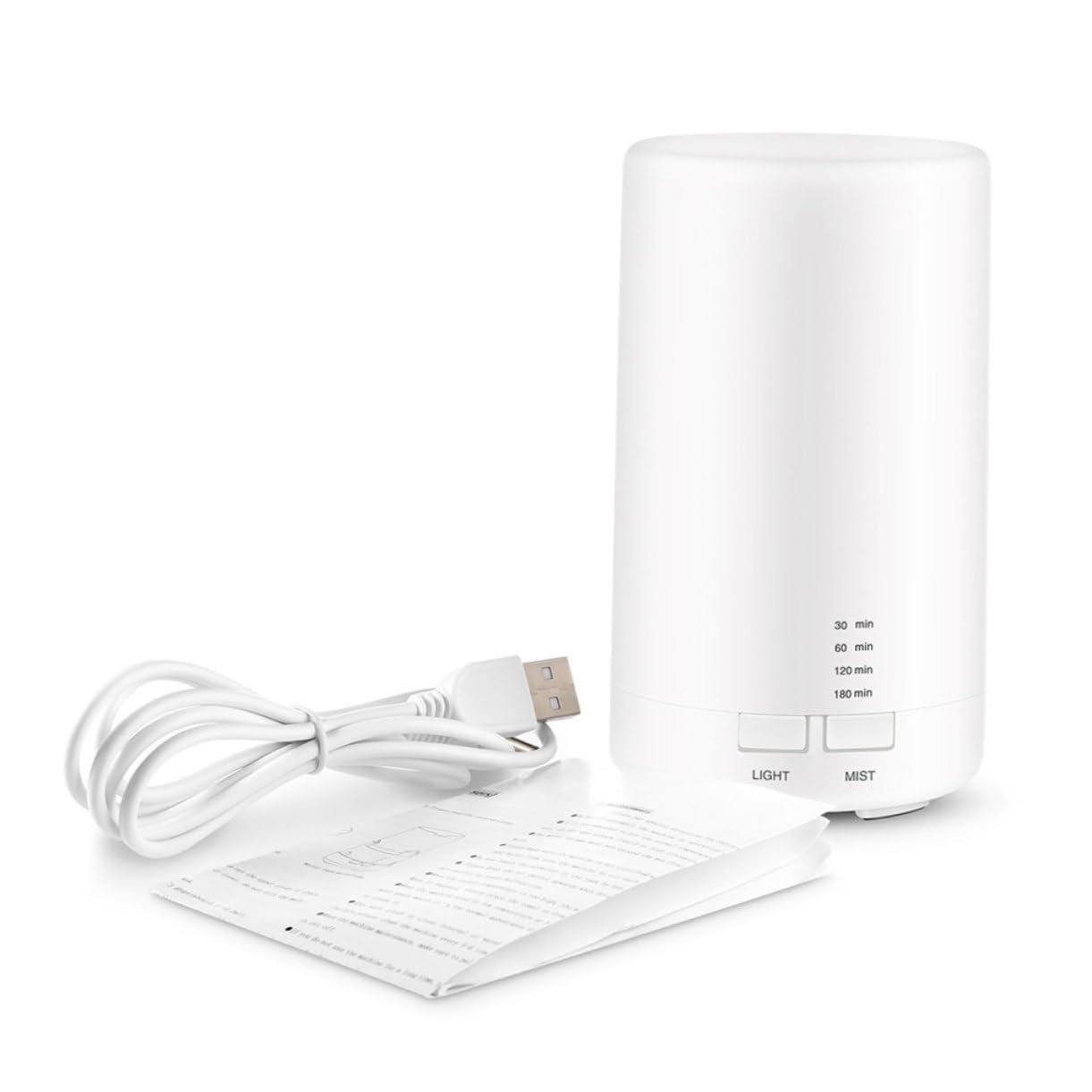 Beaupretty Difusor de Aroma Creativo para Dormitorio y Oficina, Humidificador Silencioso de 70ml Función Decorativa y Material PP Blanco