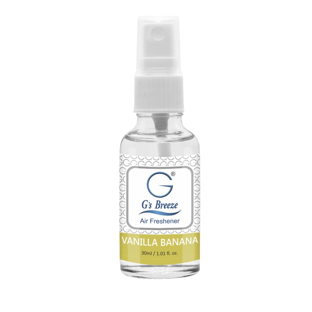 G's Breeze Vanilla Banana Air Freshener - Rich blend of Creamy Vanilla & Ripe Banana Fragrance - Sweet Floral Scent - Long Lasting Aroma - Ideal for