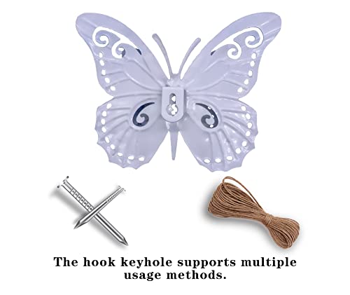 Igeekwell 6.5'' Metal Butterfly Wall Decor - Wall Art Decorations Double Wings Butterfly Decor Hanging For Garden, Yard, Living Room - Indoor Or Outdoor Handmade Gift Wall Sculptures For 6 Pack #TOP4