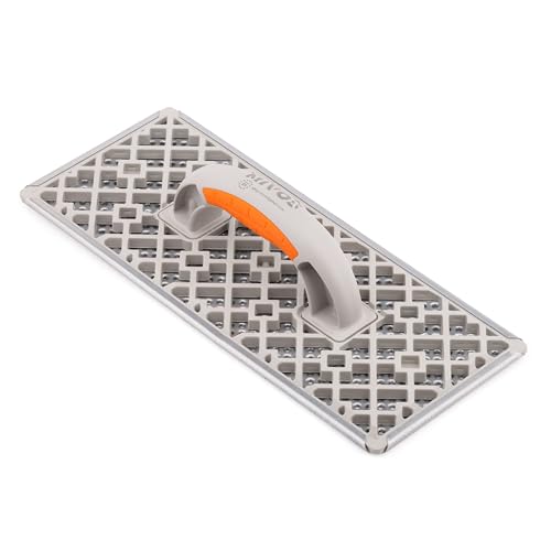 MIVOS Schleifbrett - Raspelbrett für Styropor - Reibebrett mit verzinktem Stahlblech-Raspelbelag - 380 x 155 mm - Egalisierungsbrett - Schleifer - Handschleifer