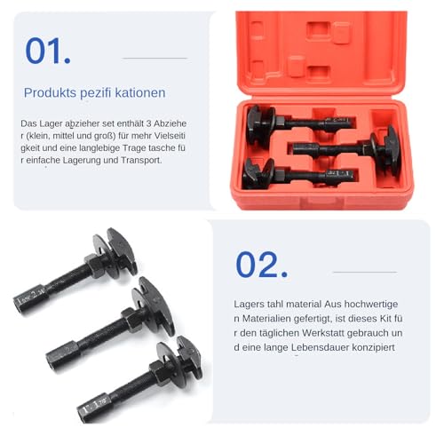 Extracteur d'axe arrière robuste compact avec kit de traction automobile 3 tailles
