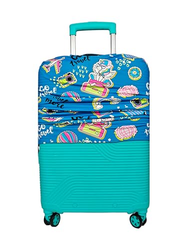 Image of Printed Luggage Cover for Traveling Bag & Suitcase - Stretchable & Scratchproof Trolley Protector with Velcro Lock & Lightweight Washable Material(Suitcase Bag Not Included, Only Cover in Product)