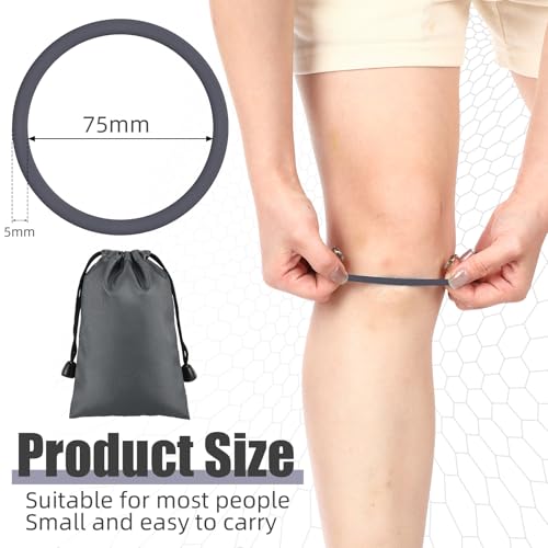 Image of Foilswirl Silicone Patella Knee Band for Basketball Patella Tendon Support Knee Pain Running Tendon Brace Support Strap(2,Dark Grey,M)