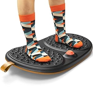 Standing Desk Mat Balance Board with Rollerball, Wooden Wobble Anti Fatigue Mat Ergonomic Design, Office Comfort Floor…