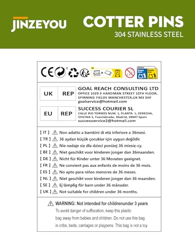 310 Stk Splinte Sortiment Kit, Sicherungssplinte, Klappsplinte Sortiment Edelstahl Splinte Set, Federstecker Splint Set, M1,5 M2 M2.5 M3 M4 M5 M6 Federsplinte Clips für Autos Wohnmobile Gartengeräte