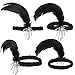 Tongcloud 12pcs 1920s Flapper Headband, Costume Flapper Headpiece for Women, Black Feather Headband, Great Gatsby 1920s Hair Accessory, Vintage Headpiece for Gatsby Theme Party (Black)