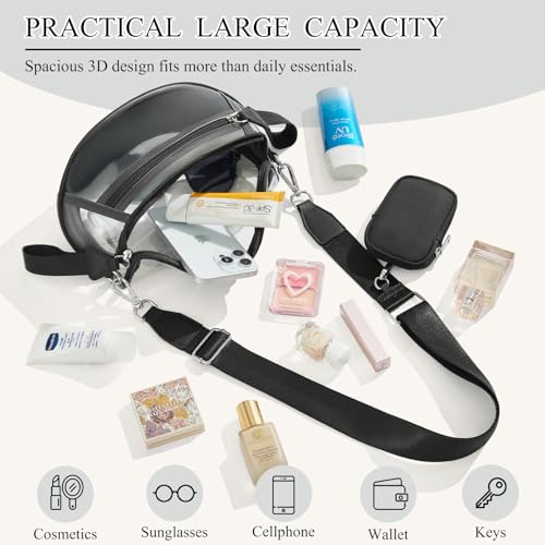 Clear Crossbody Bags for Stadium Events, Large Clear Bag Purse for Concert Sport Events with RFID Coin Purse3